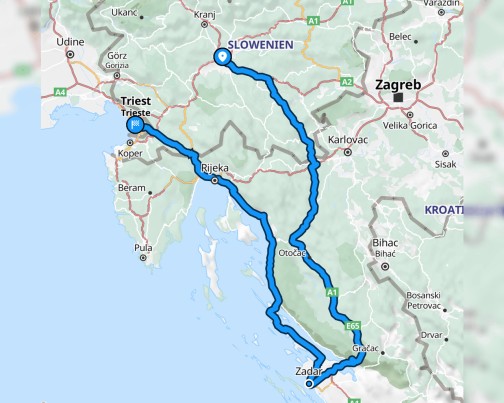 Ljubljana - Zadar - Triest